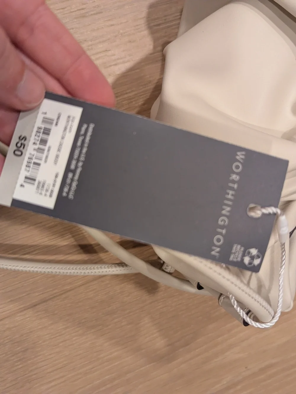 Cream Ruched Crossbody Pouch